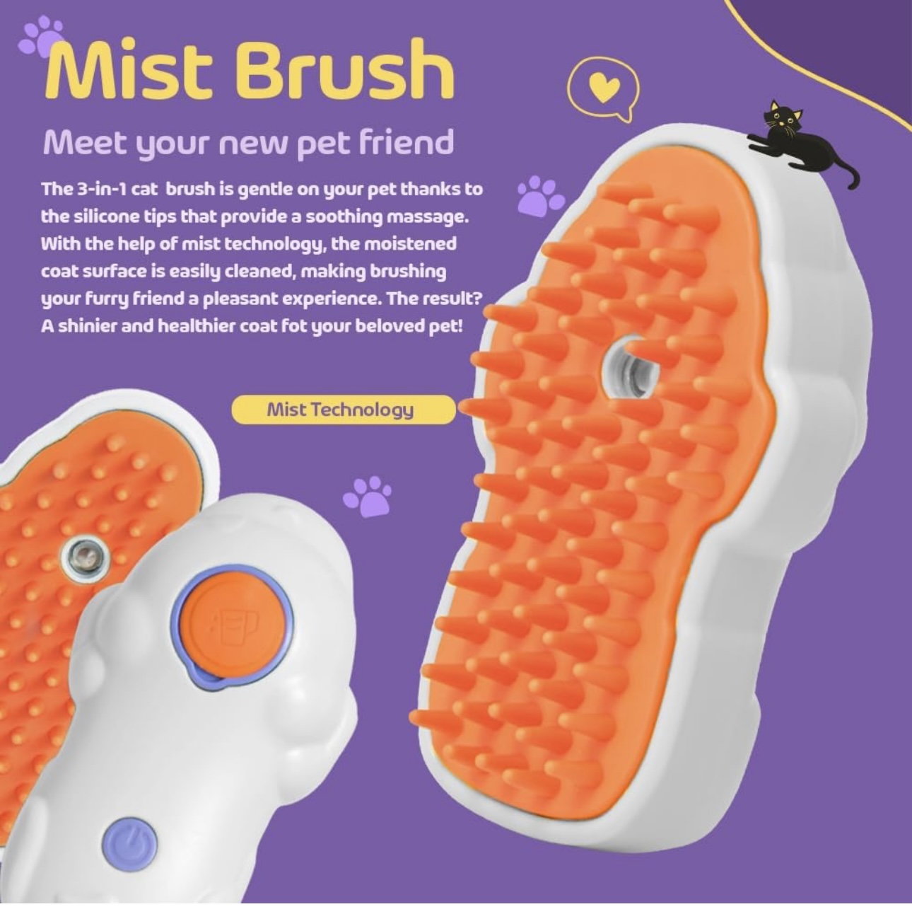 Miniatura 9 de CEPILLO DE VAPOR 3 EN 1 PARA MASCOTAS